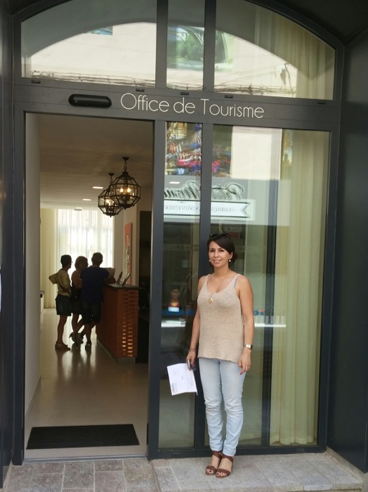 Sabrina Rey, Director of Ceret’s Tourist Office, outside the entrance of the new location.