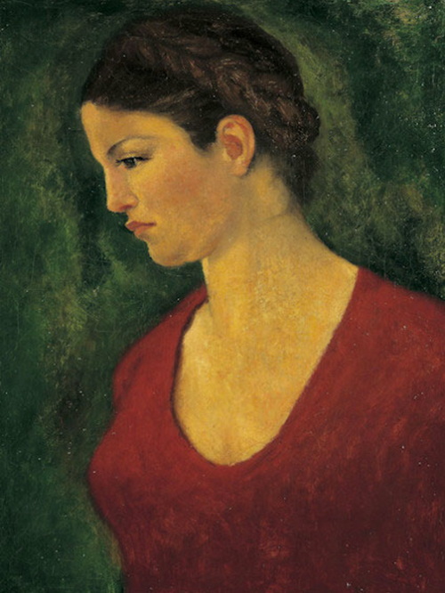 Dina Vierny Maillol red dress