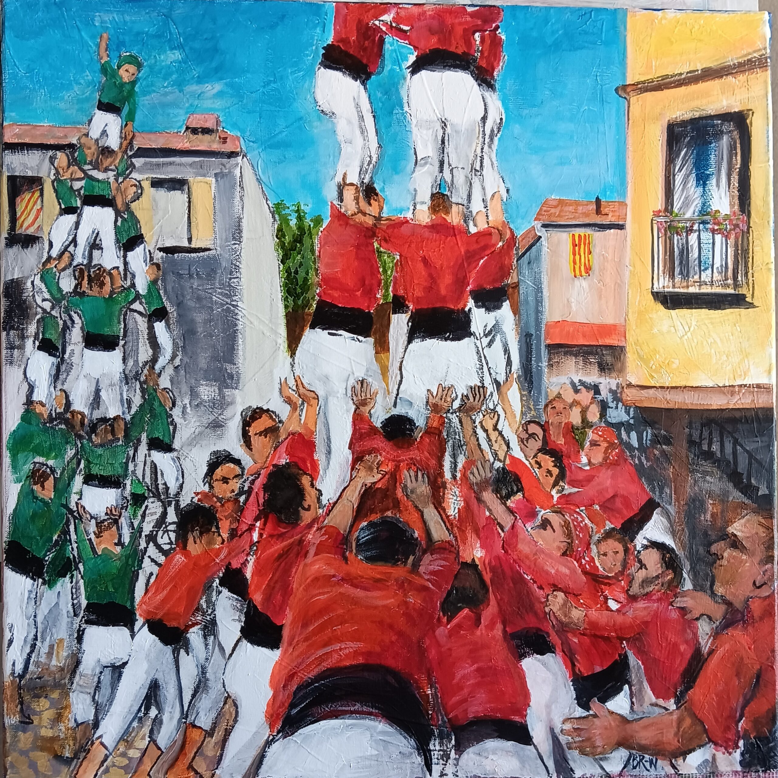 What are castells. History of castellers, how theyre built, pinya, Catalan culture