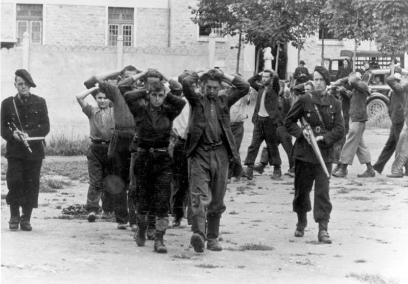 Resistance members captured by the Milice, July 1944. 