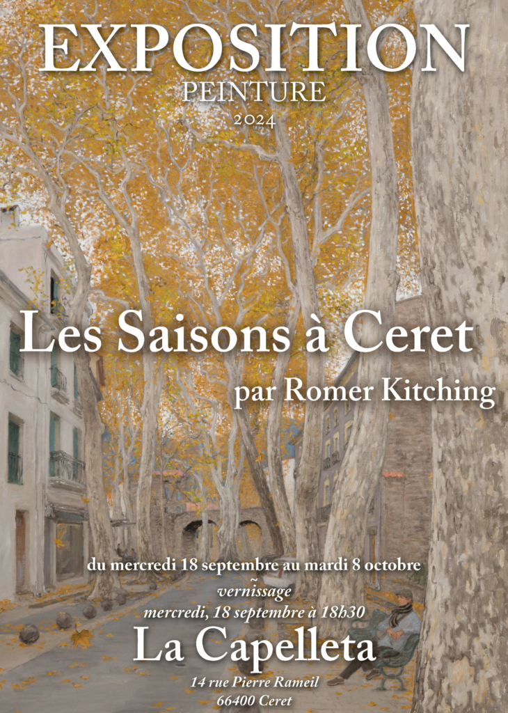In 'Les Saisons à Céret', Romer Kitching paints the many faces of this cultural capital in the heart of Vallespir. From the brooding monumental Canigou to a fragile passing cloud, the canvases vary in size, mood and treatment.