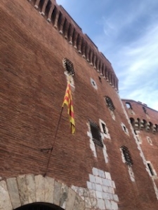 Catalan flag and Castillet