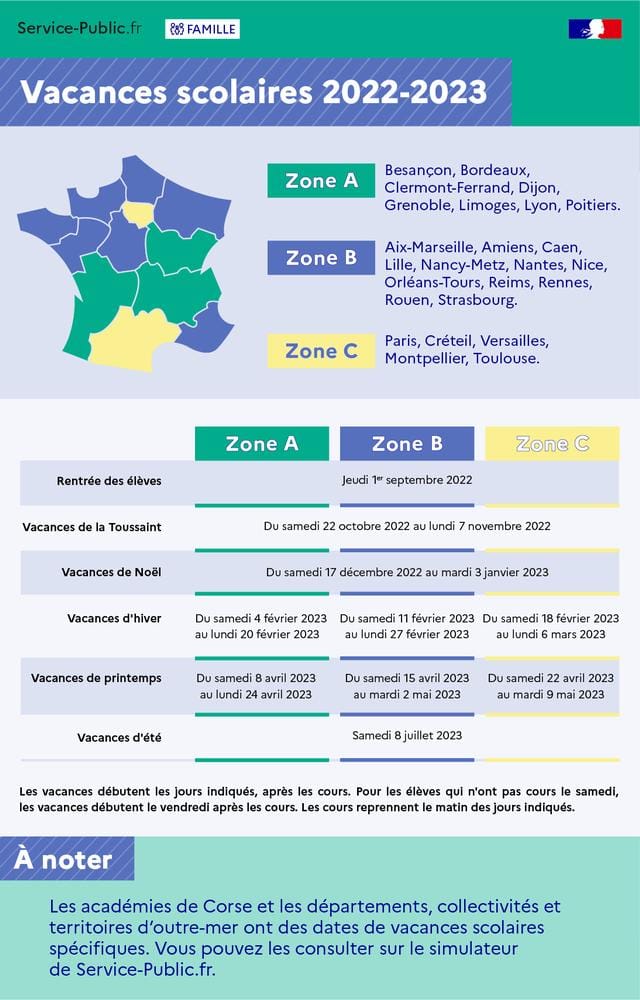 French School Holidays 2022 2023 P O Life