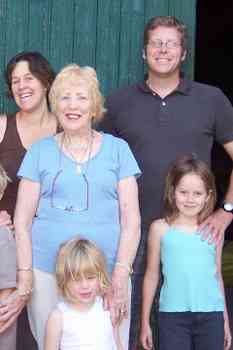 Left to right Rachel, Jonathan's Mum (alias Granny Hesford), Isabella (4), Jonathan and Lydia (7)