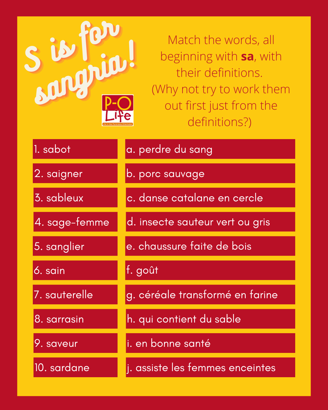 S is for Sangria