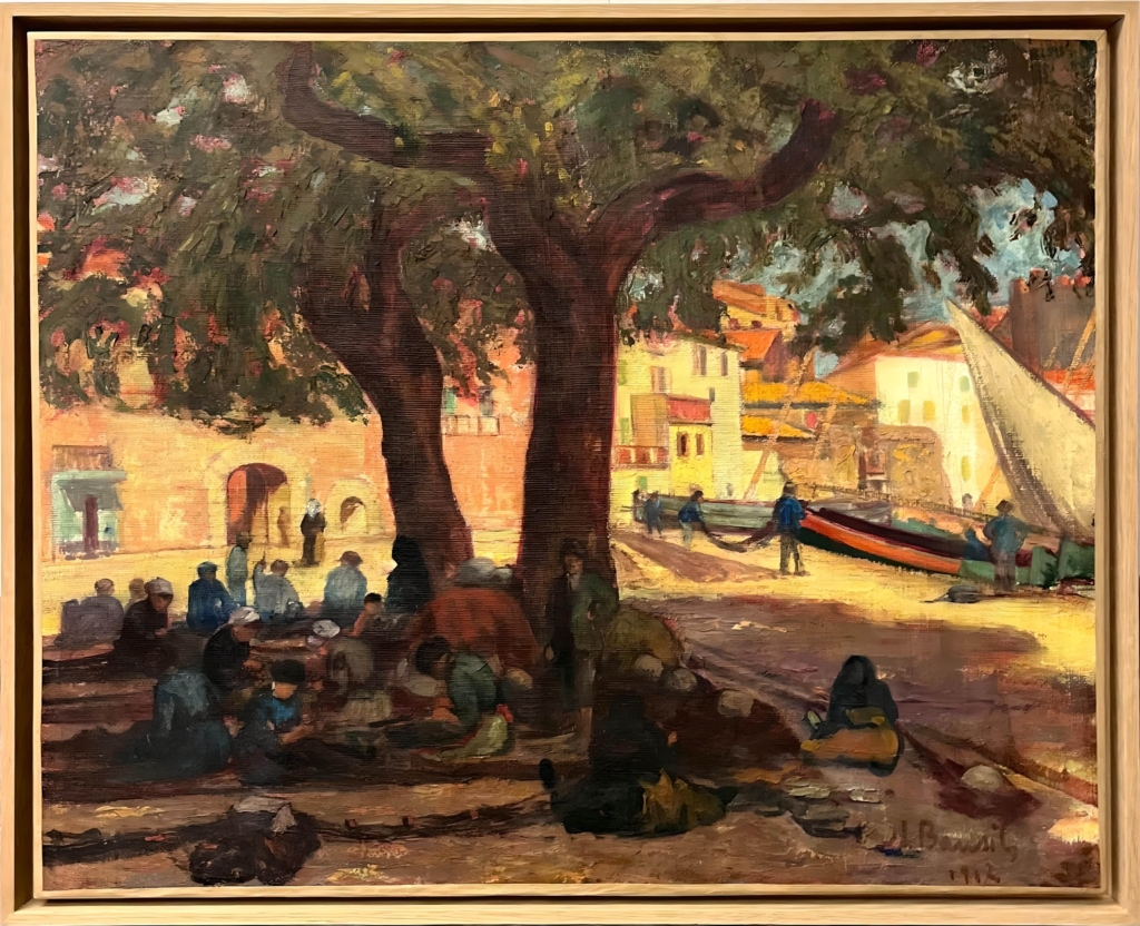 Louis Bausil’s elm trees provide workers a shelter from the harsh rays beating down on Boramar Beach.