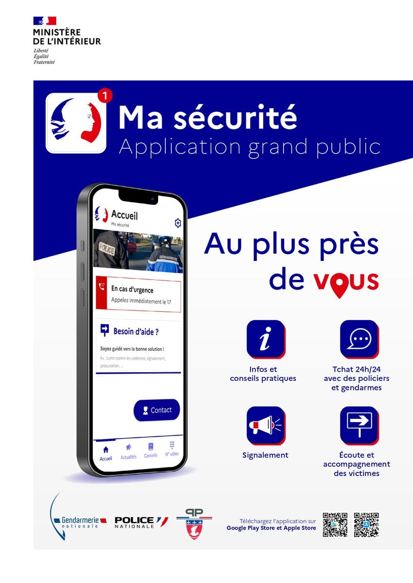 new app launched by the Ministry of the Interior, with a chat function to contact a gendarme or a police officer directly