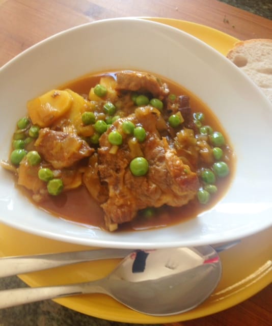 Pork Braised With Saffron & Peas