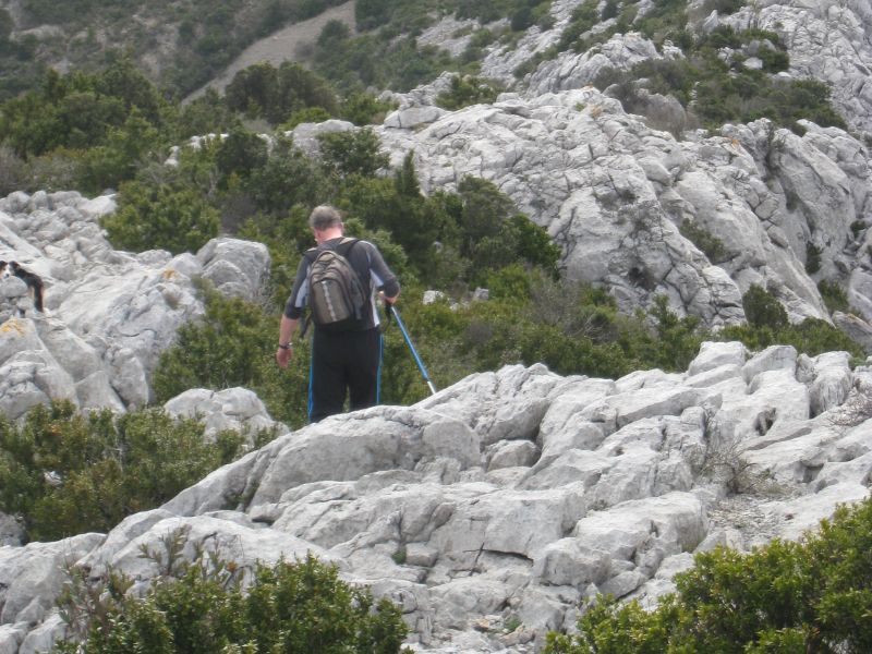 Tim crossing the ridge