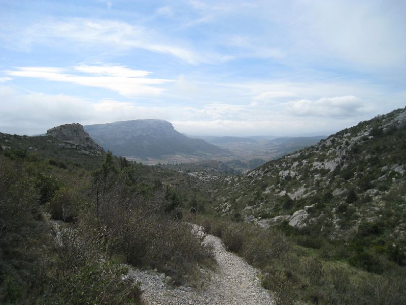 looking back down valley
