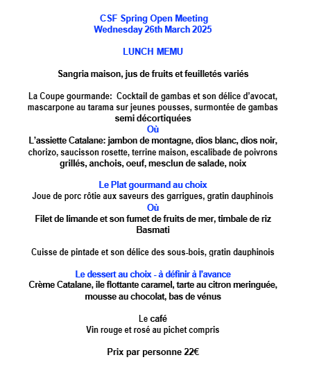 CSF menu